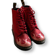 Load image into Gallery viewer, Incredible Glitter Flame Pascal Doc Martens
