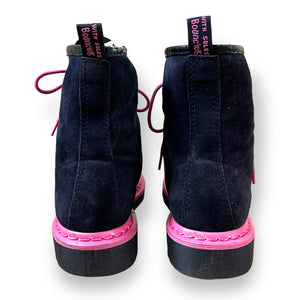 Navy and Pink Suede Doc Martens