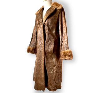 Beautiful Vintage Shaved Mink Coat with Large Collar