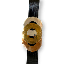 Load image into Gallery viewer, Vintage Leather Belt with Hammered Metal Details
