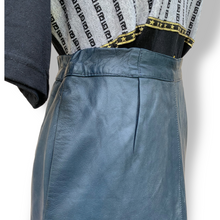 Load image into Gallery viewer, Vintage Navy Leather Midi Skirt
