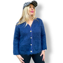 Load image into Gallery viewer, Beautiful Vintage Mohair Jersey with Gold Buttons
