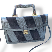Load image into Gallery viewer, Absolutely Gorgeous Vintage Suede and Croc Hand Bag
