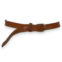 Load image into Gallery viewer, Vintage Tan Leather Belt with Gold Buckle
