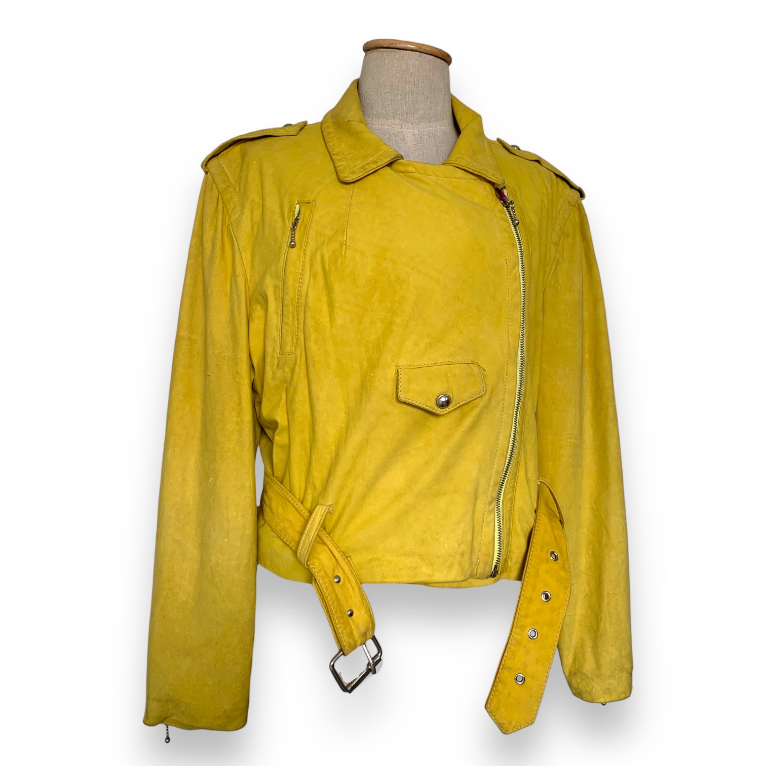 Yellow suede moto on sale jacket