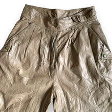 Load image into Gallery viewer, Vintage Taupe Leather High-Waisted Tapered Pants
