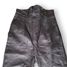 Load image into Gallery viewer, Vintage Black Leather High-Waisted Pants
