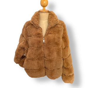 Preloved Soft Caramel Faux Fur Jacket