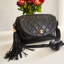 Load image into Gallery viewer, Vintage Chanel Quilted Lambskin Flap Bag with Tassel &amp; Knotted Strap
