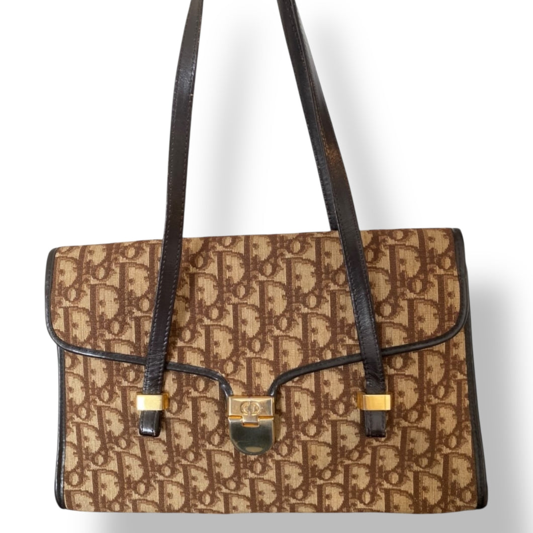 Christian Dior Monogram Top-Handle Tote – Rare Vintage Collectible