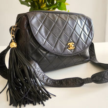 Load image into Gallery viewer, Vintage Chanel Quilted Lambskin Flap Bag with Tassel &amp; Knotted Strap
