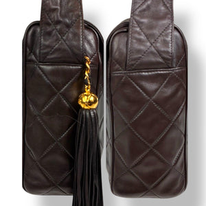 Vintage Chanel Quilted Lambskin Flap Bag with Tassel & Knotted Strap