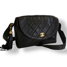 Load image into Gallery viewer, Vintage Chanel Quilted Lambskin Flap Bag with Tassel &amp; Knotted Strap
