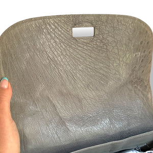 Vintage Ostrich Shoulder Bag in Sage Khaki