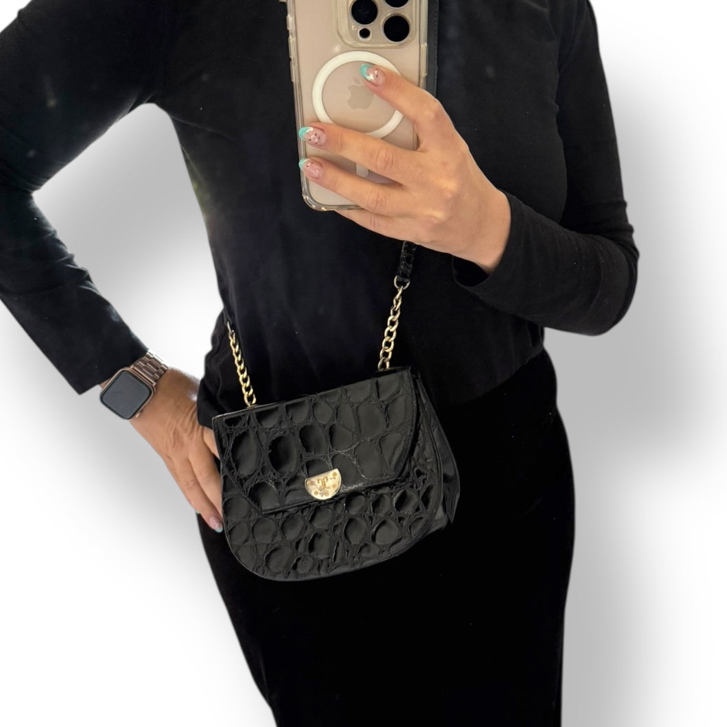 Vintage Italian Mock Croc Crossbody