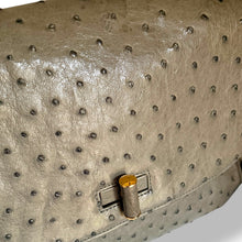 Load image into Gallery viewer, Vintage Ostrich Shoulder Bag in Sage Khaki
