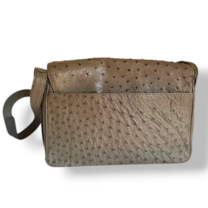 Vintage Ostrich Shoulder Bag in Sage Khaki