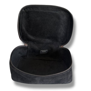 Vintage Gucci Black Suede Vanity Case with Horsebit Handle (Early 2000s)