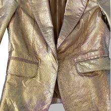 Load image into Gallery viewer, Gorgeous Gold and Pink Iridescent Leather Jacket
