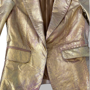 Gorgeous Gold and Pink Iridescent Leather Jacket
