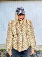 Load image into Gallery viewer, Vintage Striped Fur Jacket
