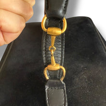 Load image into Gallery viewer, Vintage Gucci Black Suede Vanity Case with Horsebit Handle (Early 2000s)

