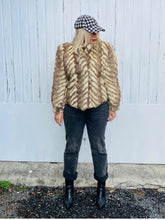 Load image into Gallery viewer, Vintage Striped Fur Jacket
