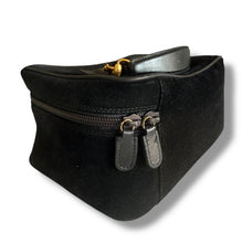 Load image into Gallery viewer, Vintage Gucci Black Suede Vanity Case with Horsebit Handle (Early 2000s)
