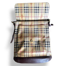 Load image into Gallery viewer, Vintage Burberry Unisex Leather &amp; Nova Check Messenger Bag
