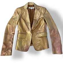 Load image into Gallery viewer, Gorgeous Gold and Pink Iridescent Leather Jacket
