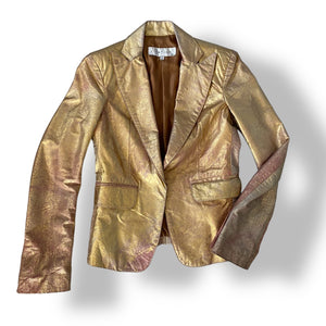 Gorgeous Gold and Pink Iridescent Leather Jacket