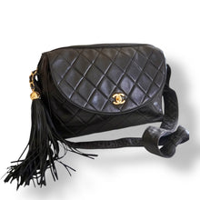 Load image into Gallery viewer, Vintage Chanel Quilted Lambskin Flap Bag with Tassel &amp; Knotted Strap
