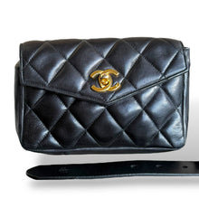 Load image into Gallery viewer, Vintage Chanel Lambskin Quilted Belt Bag with CC Turnlock (Early 1990s)
