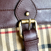 Load image into Gallery viewer, Vintage Burberry Unisex Leather &amp; Nova Check Messenger Bag
