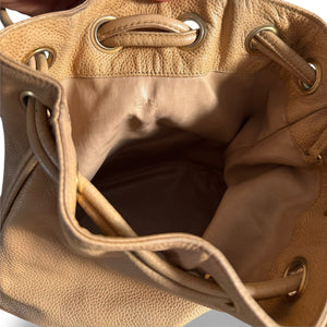 Vintage Chanel Caviar Leather Bucket Bag with Pouch