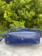 Load image into Gallery viewer, A Via La Moda “Kim” Midnight Blue Ostrich Leg Crossbody
