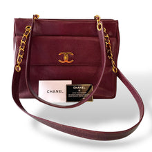 Load image into Gallery viewer, Chanel Vintage Caviar Leather Shoulder Bag with Gold-Plated Hardware | Early 1990s
