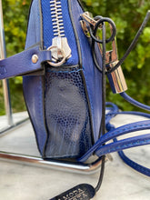 Load image into Gallery viewer, A Via La Moda “Kim” Midnight Blue Ostrich Leg Crossbody
