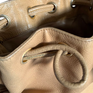 Vintage Chanel Caviar Leather Bucket Bag with Pouch