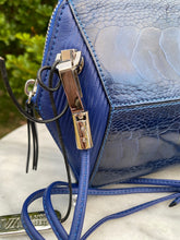 Load image into Gallery viewer, A Via La Moda “Kim” Midnight Blue Ostrich Leg Crossbody
