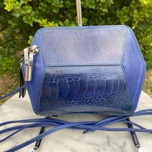 Load image into Gallery viewer, A Via La Moda “Kim” Midnight Blue Ostrich Leg Crossbody
