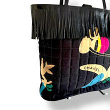 Load image into Gallery viewer, Chanel Beach Print Chocolate Bar Tote – 5-Series, 1997–1999
