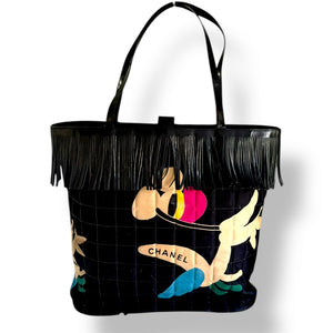 Chanel Beach Print Chocolate Bar Tote – 5-Series, 1997–1999