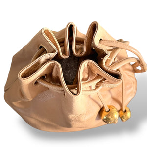 Vintage Chanel Caviar Leather Bucket Bag with Pouch