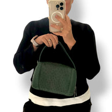 Load image into Gallery viewer, Vintage Green Ostrich Satchel

