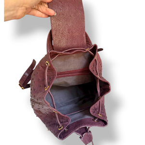 Vintage Chocolate Brown Ostrich Backpack