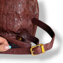 Load image into Gallery viewer, Vintage Chocolate Brown Ostrich Backpack
