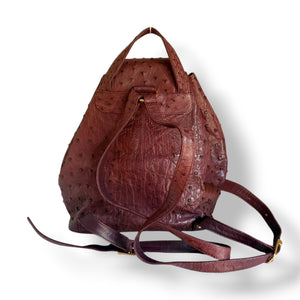 Vintage Chocolate Brown Ostrich Backpack