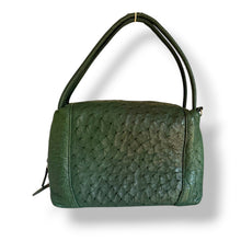 Load image into Gallery viewer, Vintage Green Ostrich Satchel
