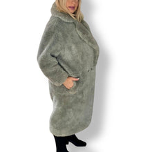 Load image into Gallery viewer, Stunning Icey Blue Faux Fur Coat
